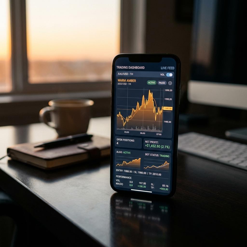 Zarađaština AI crypto trading platform sučelje na mobilnom uređaju